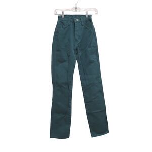 Wrangler Vintage Women's Teal High Rise Jeans USA Made Straight Leg 90s Cowgirl